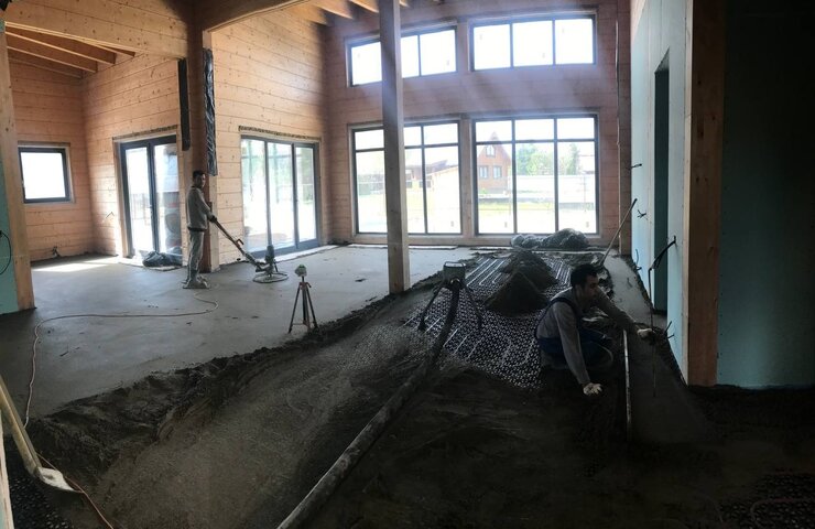 Стяжка пола в доме по адресу: Московская область, Ленинский городской округ